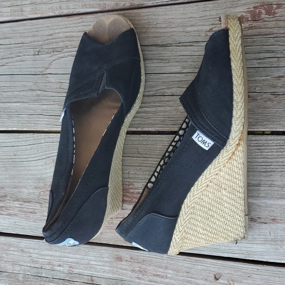 Toms Women Wedge Sandals Open Toe sz 10 - Picture 3 of 13